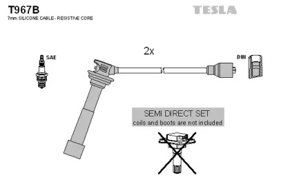 Провода зажигания высоковольтные комплект TESLA T967B