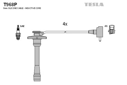 Дроти запалювання високовольтні комплект TESLA T968P