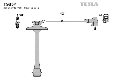 Провода зажигания высоковольтные комплект TESLA T983P