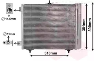 Радиатор кондиционера VAN WEZEL 09005205
