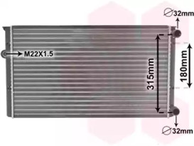 Радиатор охлаждения двигателя VAN WEZEL 58002105
