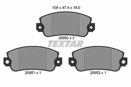 Комплект тормозов TEXTAR 89009600