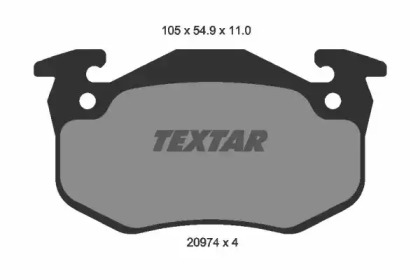 Комплект тормозов TEXTAR 89009700