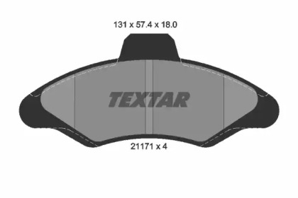 Комплект тормозов TEXTAR 89001900