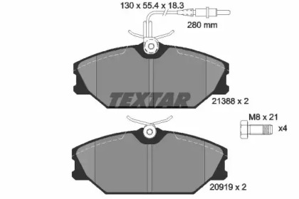 Комплект тормозов TEXTAR 89002300