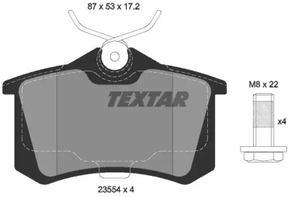 Комплект тормозов TEXTAR 89007000