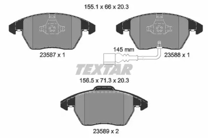 Комплект тормозов TEXTAR 89016000