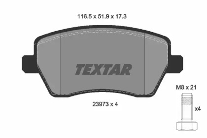 Комплект тормозов TEXTAR 89008500