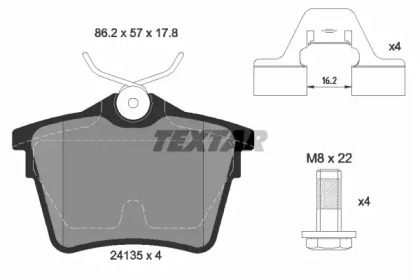 Комплект тормозов TEXTAR 89008700