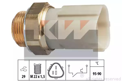 Давач (датчик) включения вентилятора радиаотора KW 550 262