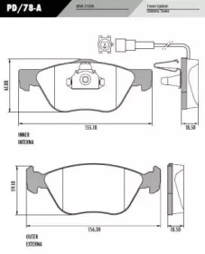 Комплект тормозных колодок FRAS-LE PD/78-A