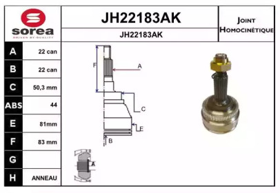 Шарнирный комплект SNRA JH22183AK