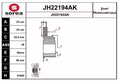 Шарнирный комплект SNRA JH22194AK