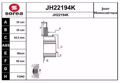 Шарнирный комплект SNRA JH22194K