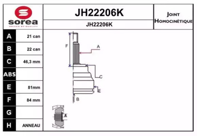 Шарнирный комплект SNRA JH22206K