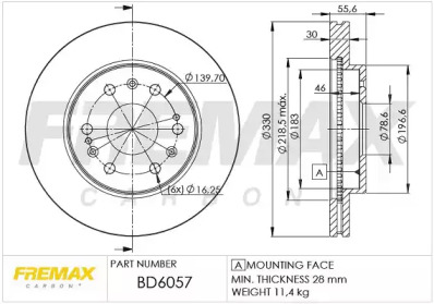 Тормозной диск FREMAX BD-6057