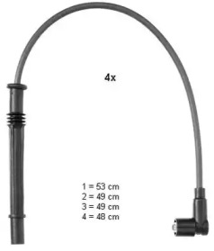 Провода зажигания высоковольтные комплект CHAMPION CLS084