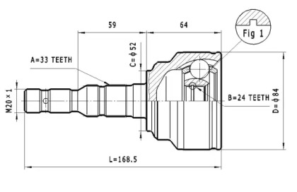 ШРУС полуоси STATIM C.244