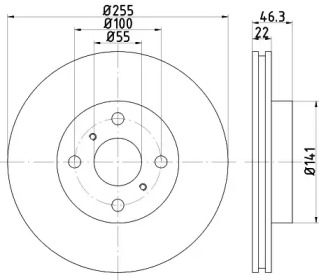 Тормозной диск BELACO 0 4373 BDI1639