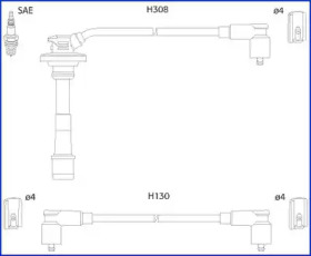 Провода зажигания высоковольтные комплект HUCO / HITACHI 134562