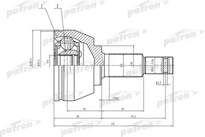Шарнирный комплект PATRON PCV1537