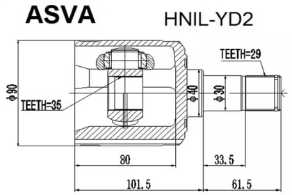 Шарнирный комплект ASVA HNIL-YD2