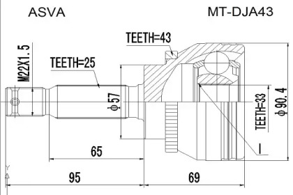 Шарнирный комплект ASVA MT-DJA43