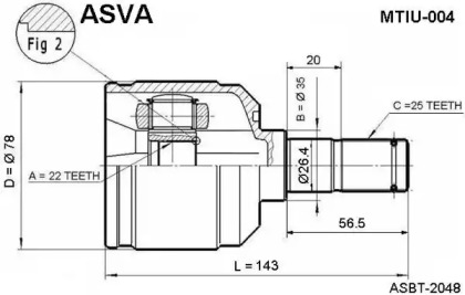 Шарнирный комплект ASVA MTIU-004