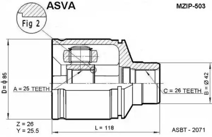 Шарнирный комплект ASVA MZIP-503