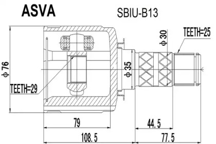 Шарнирный комплект ASVA SBIU-B13