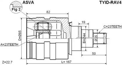 Шарнирный комплект ASVA TYID-RAV4