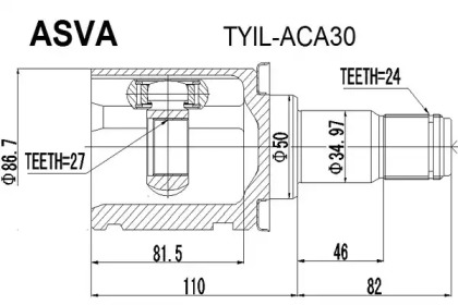 Шарнирный комплект ASVA TYIL-ACA30
