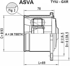 Шарнирный комплект ASVA TYIU-GXR