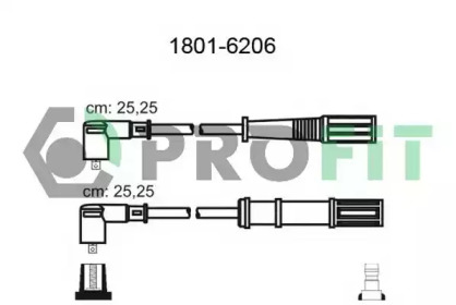 Дроти запалювання високовольтні комплект PROFIT 1801-6206