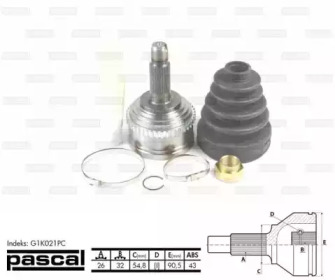 

ШРУС полуоси PASCAL G1K021PC
