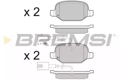 Комплект тормозных колодок BREMSI BP3490