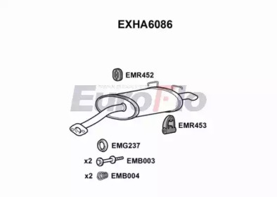 Амортизатор EuroFlo 0 4941 EXHA6086