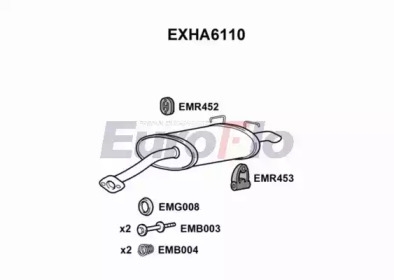 Амортизатор EuroFlo 0 4941 EXHA6110