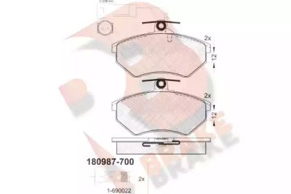 Комплект тормозных колодок RBRAKE RB0987-700