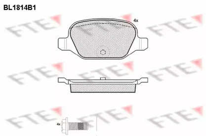Комплект тормозных колодок FTE BL1814B1