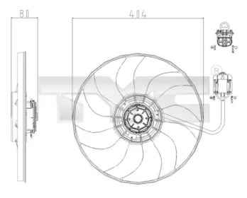 Вентилятор охолодження двигуна TYC 825-0019
