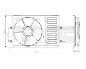 Кронштейн вентилятора радіатора TYC 837-0035-1