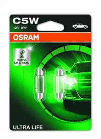Лампа C5W 5W SV8.5-8 L=36мм Ultra Life к-т 2шт. OSRAM 6418ULT02B