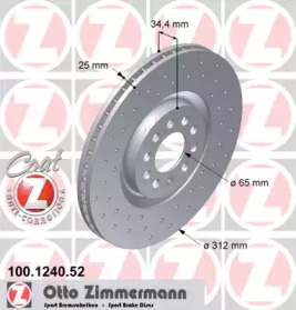 Диск тормозной Sport ZIMMERMANN 100124052