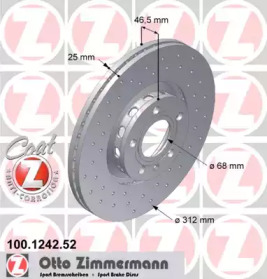 Диск тормозной Sport ZIMMERMANN 100.1242.52