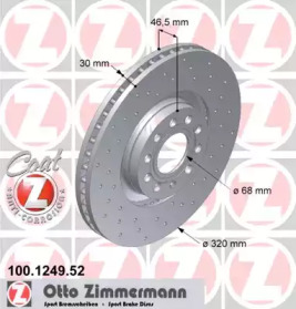 Диск тормозной Sport ZIMMERMANN 100.1249.52