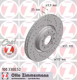 Диск тормозной Sport ZIMMERMANN 100.3300.52