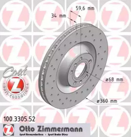 Диск тормозной Sport ZIMMERMANN 100.3305.52