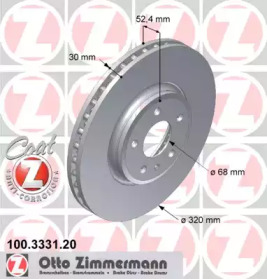 Диск тормозной Coat Z ZIMMERMANN 100.3331.20