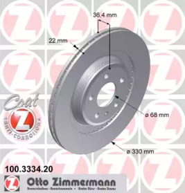 Диск тормозной Coat Z ZIMMERMANN 100.3334.20